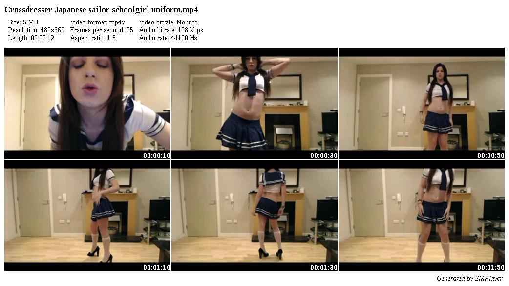 Crossdresser Japanese sailor schoolgirl uniform_