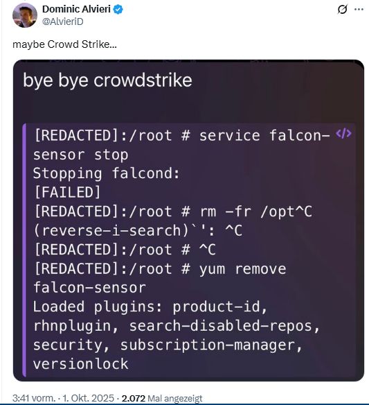 CrowsStrike problem?