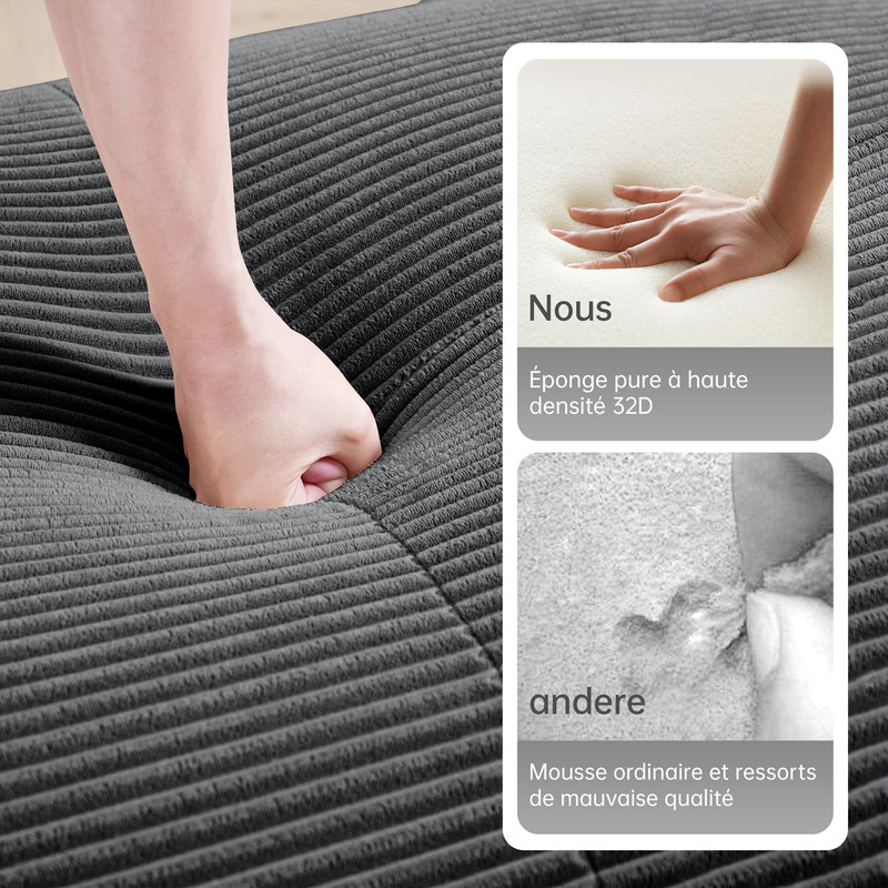 Canapé modulable gris en situation