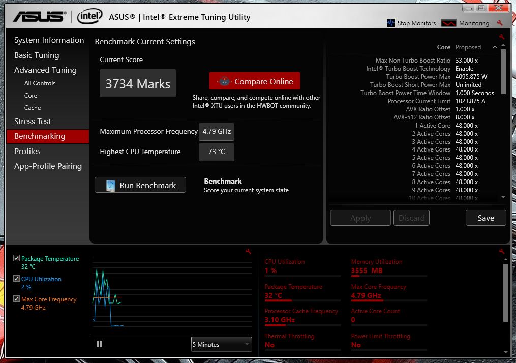 Xtu bench Spectre off
