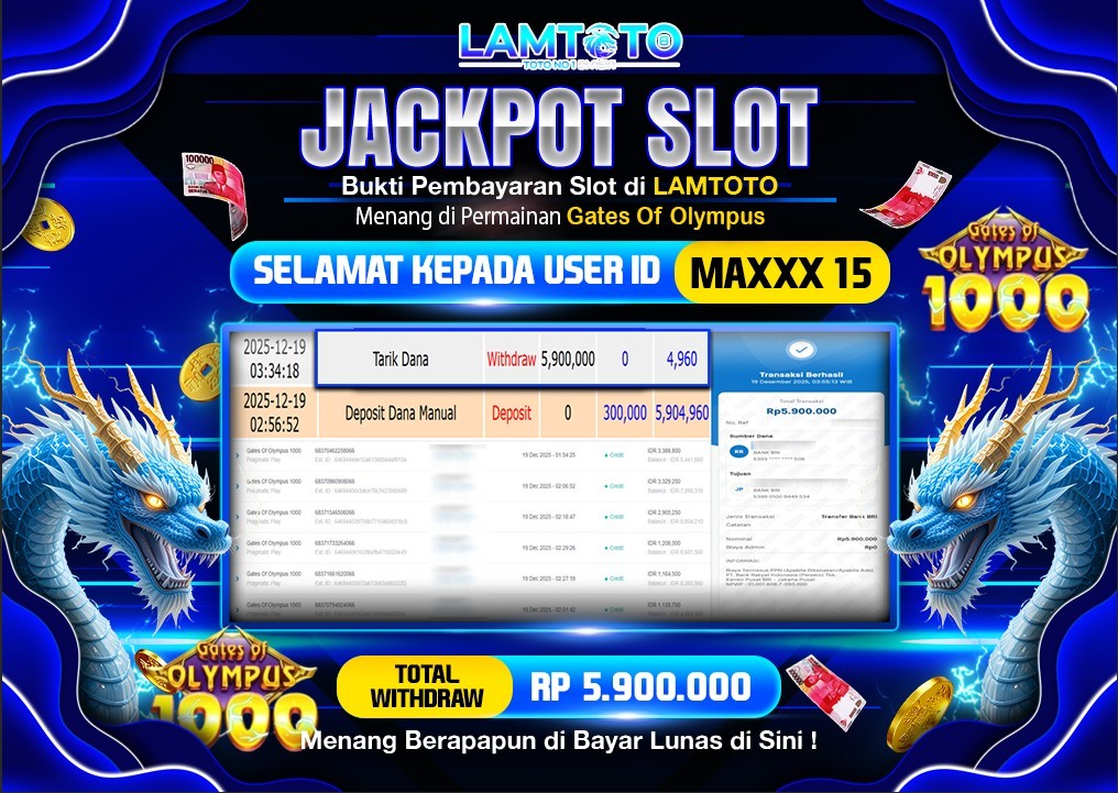 BUKTI JACKPOT LUNAS LAMTOTO