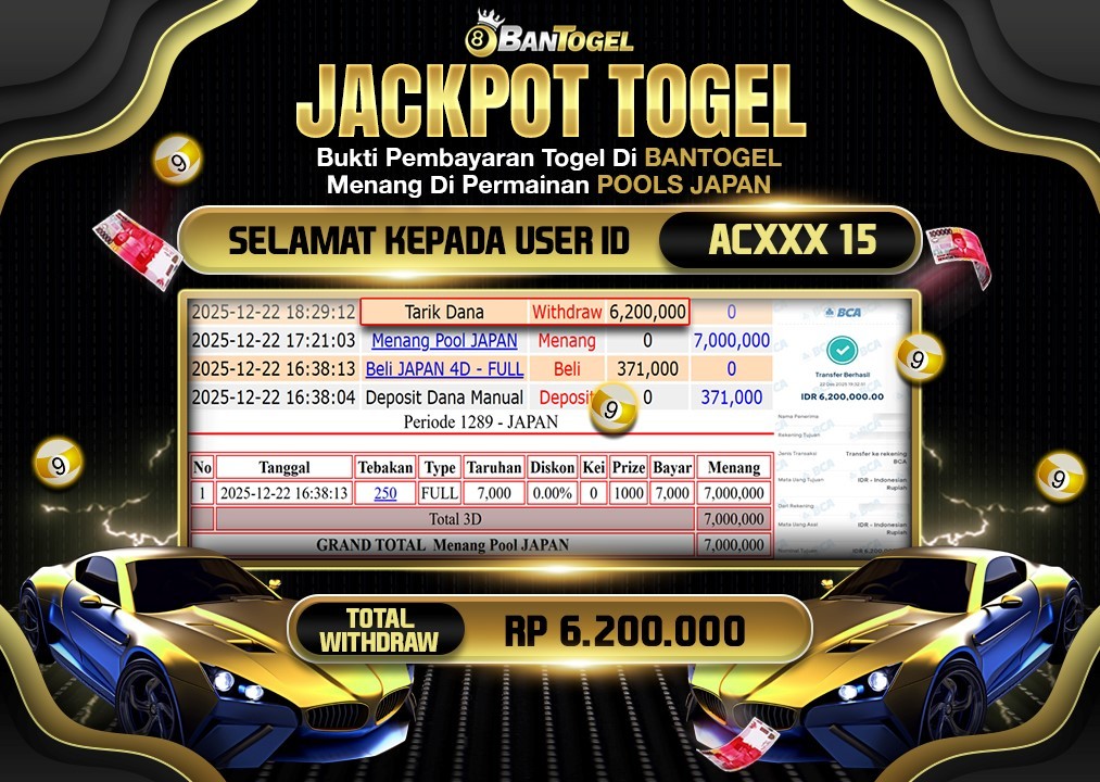 BUKTI JACKPOT LUNAS BANTOGEL