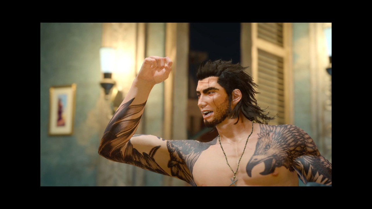gladio being very happy about something