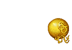An animated metallic gold Chinese dragon flying towards and then leaning on a big, golden, rotating sphere.