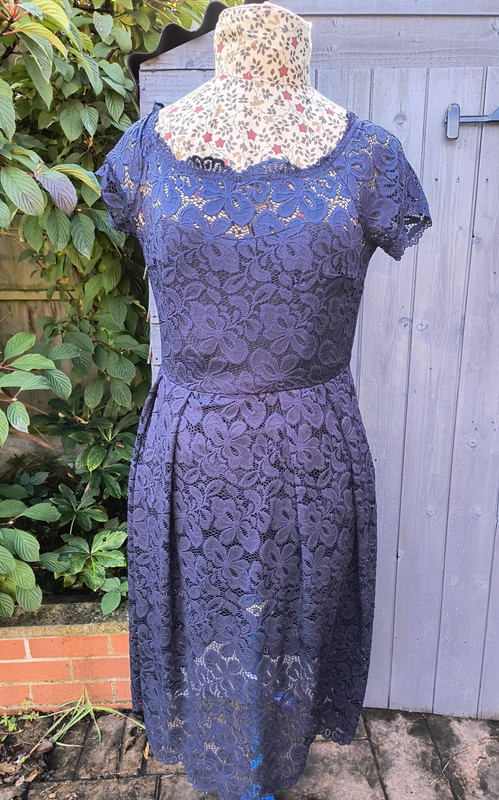 Blue Lace Covered Dress - Adult 14