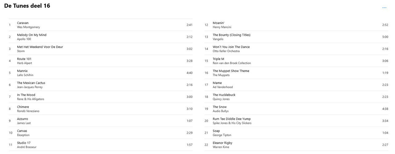 tunes back 16