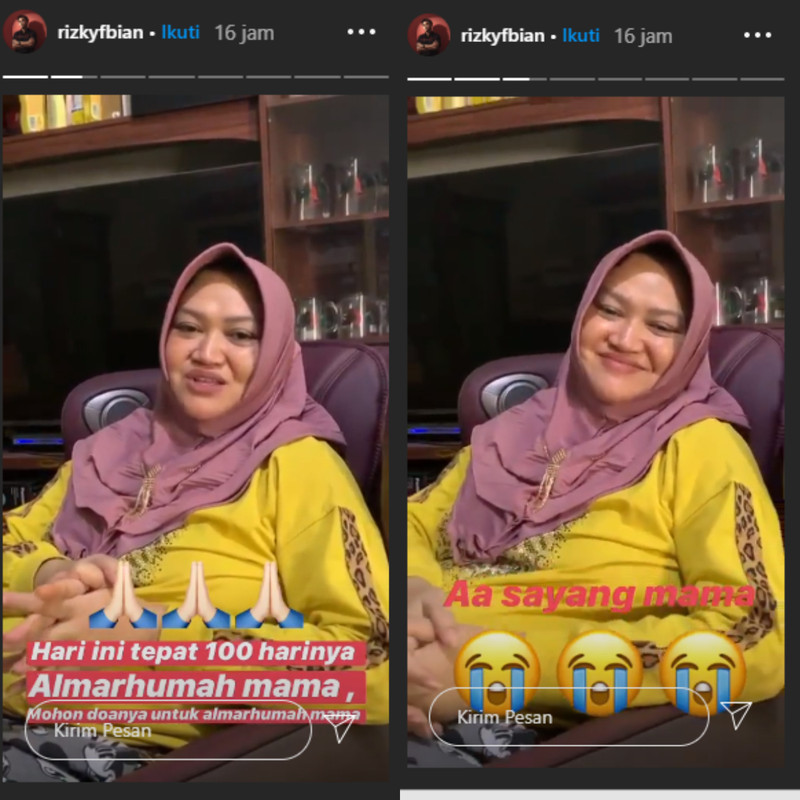 Rizky Febian minta doa di hari ke 100 Lina meninggal