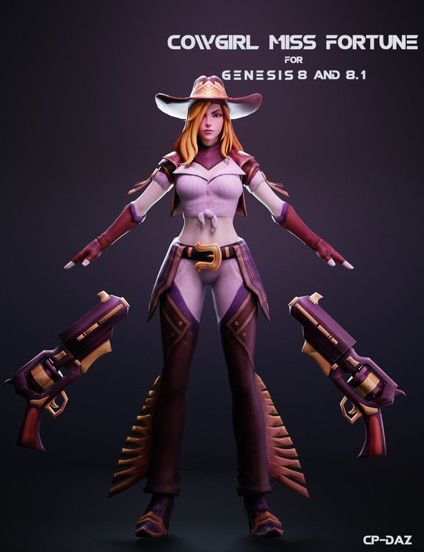 Cowgirl Miss Fortune For Genesis 8 And 8.1 Female