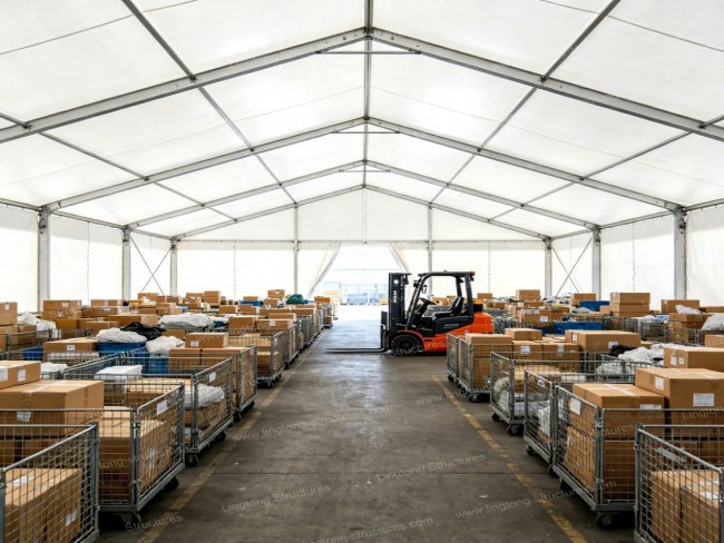 Lingtong warehousing tent used for e-commerce storage expansion
