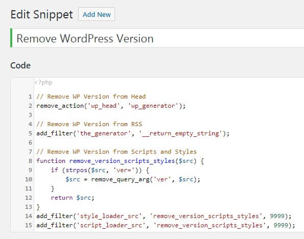 Remove WordPress version