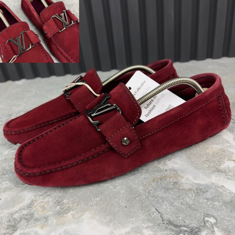 Louis Vuitton Monte Carlo Moccasins Red Suede 7.5 LV or 8.5 Louis Vuitton Monte Carlo Moccasins Red Suede 7.5 LV or 8.5