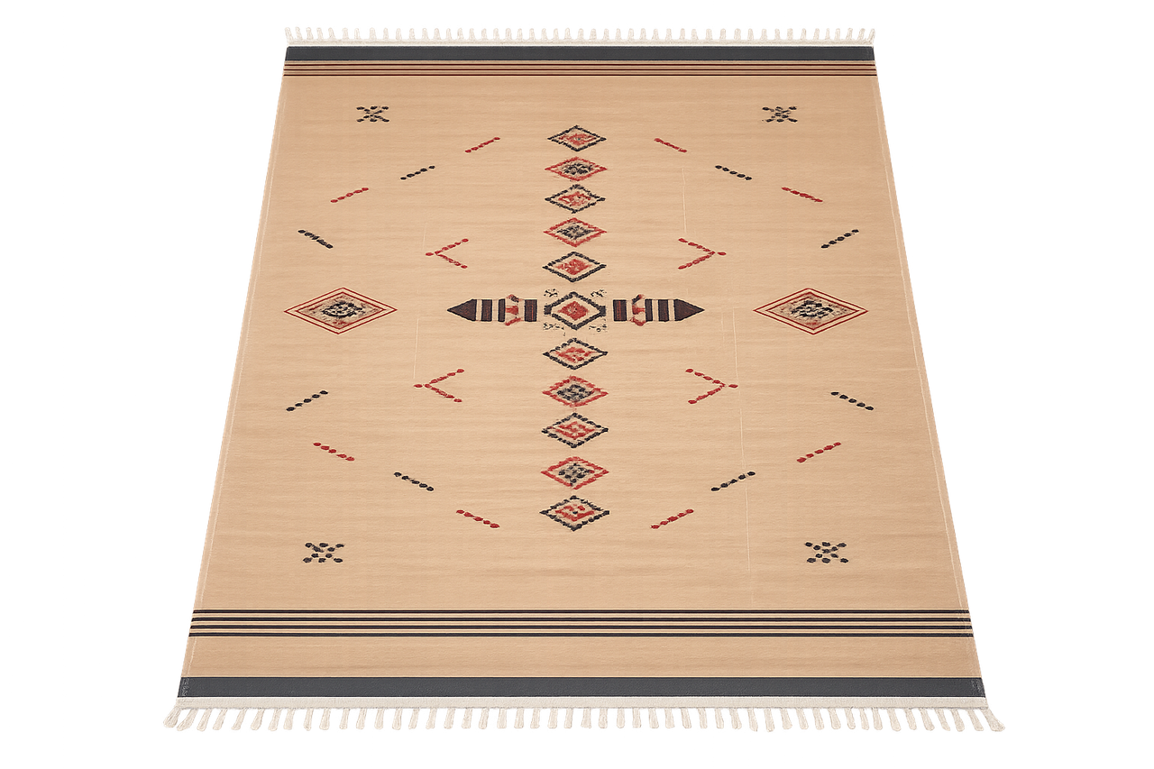 Handmade Moroccan Organic Cotton Blanket – Ouarzazate Desert Collection