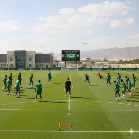 منتخب السعودية الأولمبي في إحدى تدريباته التحضيرية