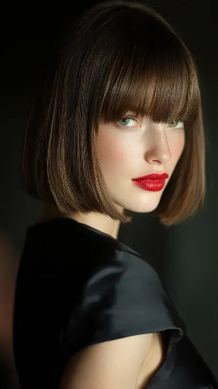 Chic Cut with Statement Fringe - Bob Hairstyles for Fine Hair