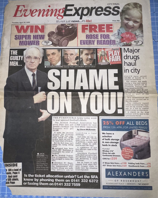 Aberdeen cup final tickets IMG_6400