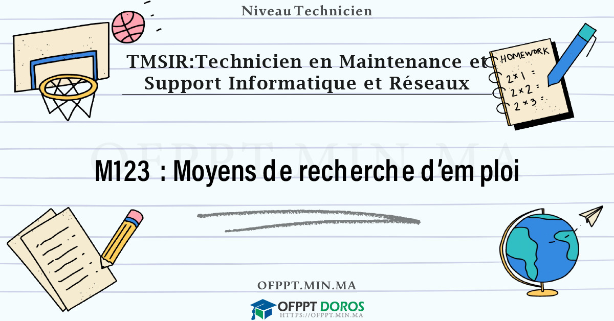 Sommaire détaillé du cours Moyens de recherche d’emploi M123 OFPPT - Structure du module