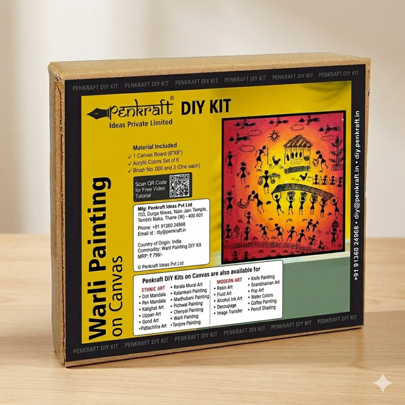 Warli Painting on Canvas DIY Kit