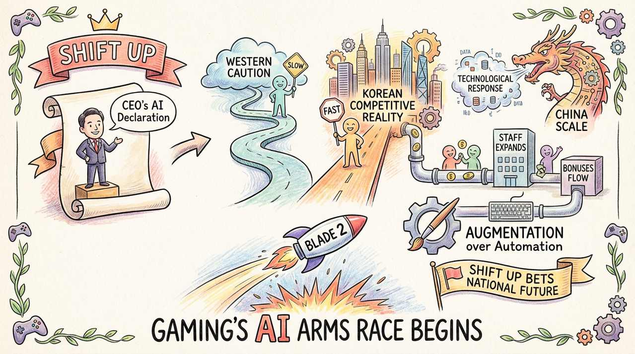 Futuristic AI interface overlay on game development workstation