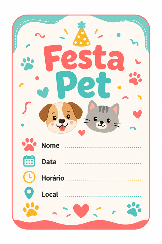 Exemplo de kit pet imprimível