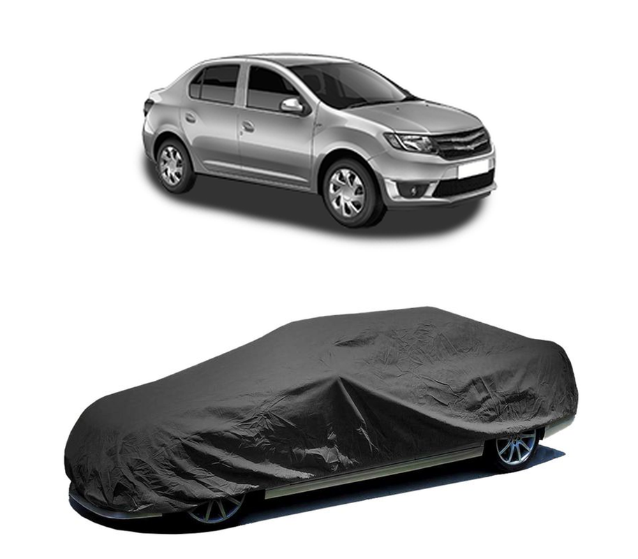 Husa tip prelata auto pentru DACIA LOGAN II 2012 - 2016,culoare negru, material textil impermeabil, rezistanta la intemperii praf UV, CARPASSION Husa Protectie