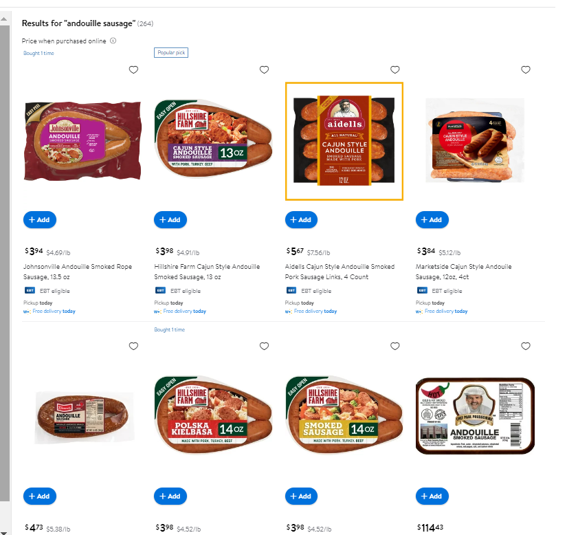 Walmart Andouille Sausage