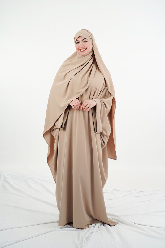 عباية أنيقة 3 قطع - Abaya 11003 + Châle + Sac