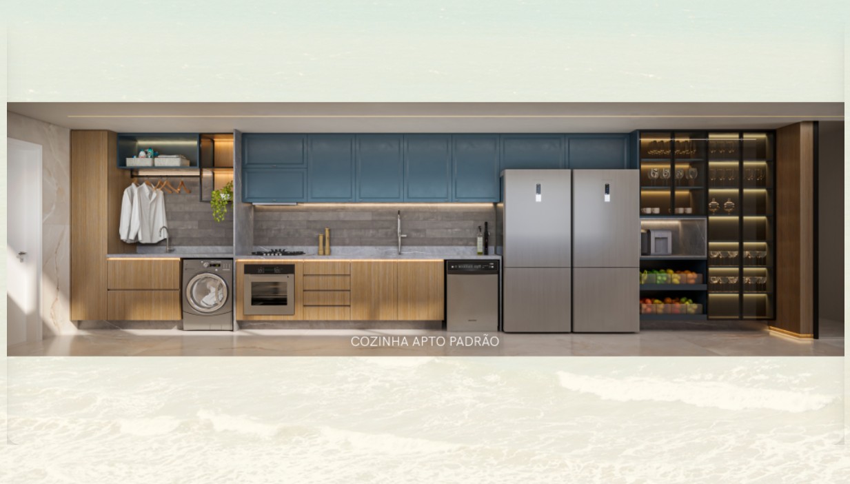 Cozinha gourmet com acabamento premium do Casa Mar