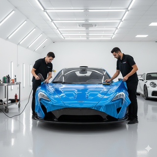 Commercial fleet wrap with branded graphics for SUV parked curbside in Chicago