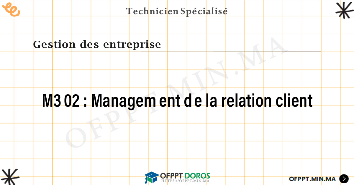 Sommaire détaillé du cours Management de la relation client M302 OFPPT - Structure du module