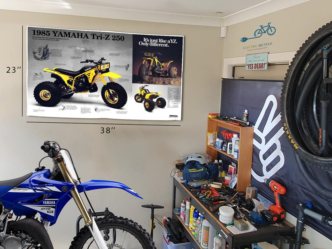 1985 Yamaha Tri-Z 250 Poster Picture Wall Art Banner Side by side