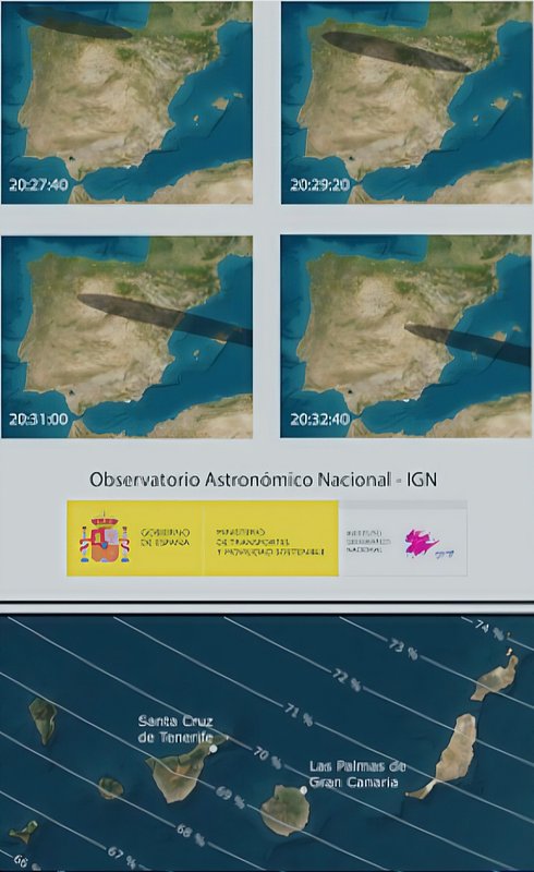 movimiento de la sombra del eclipse en la fase de Totalidad sobre la Pen�nsula Ib�rica