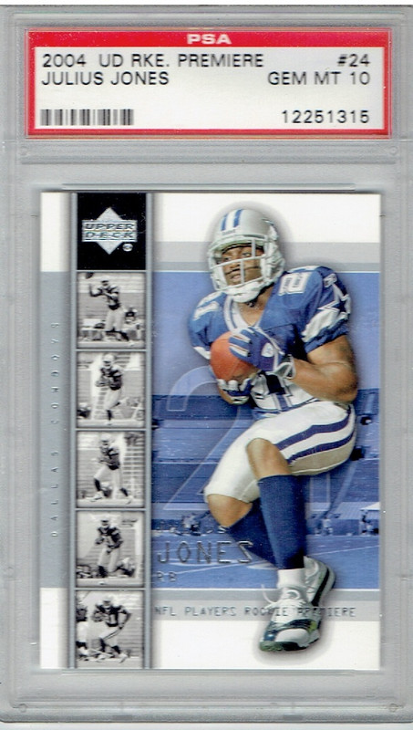 2004 UD Rookie PRem Julius Jones PSA 10 (Second card)