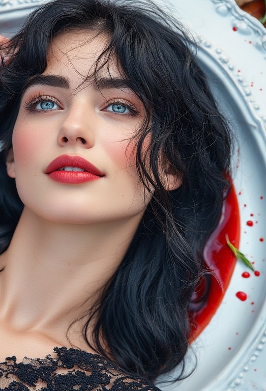 Garden wedding Black hair eternal sleep 01