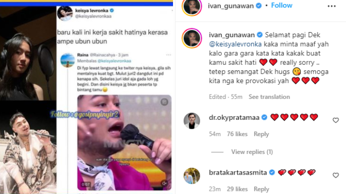 Ivan Gunawan minta maaf ke Keisya Levronka