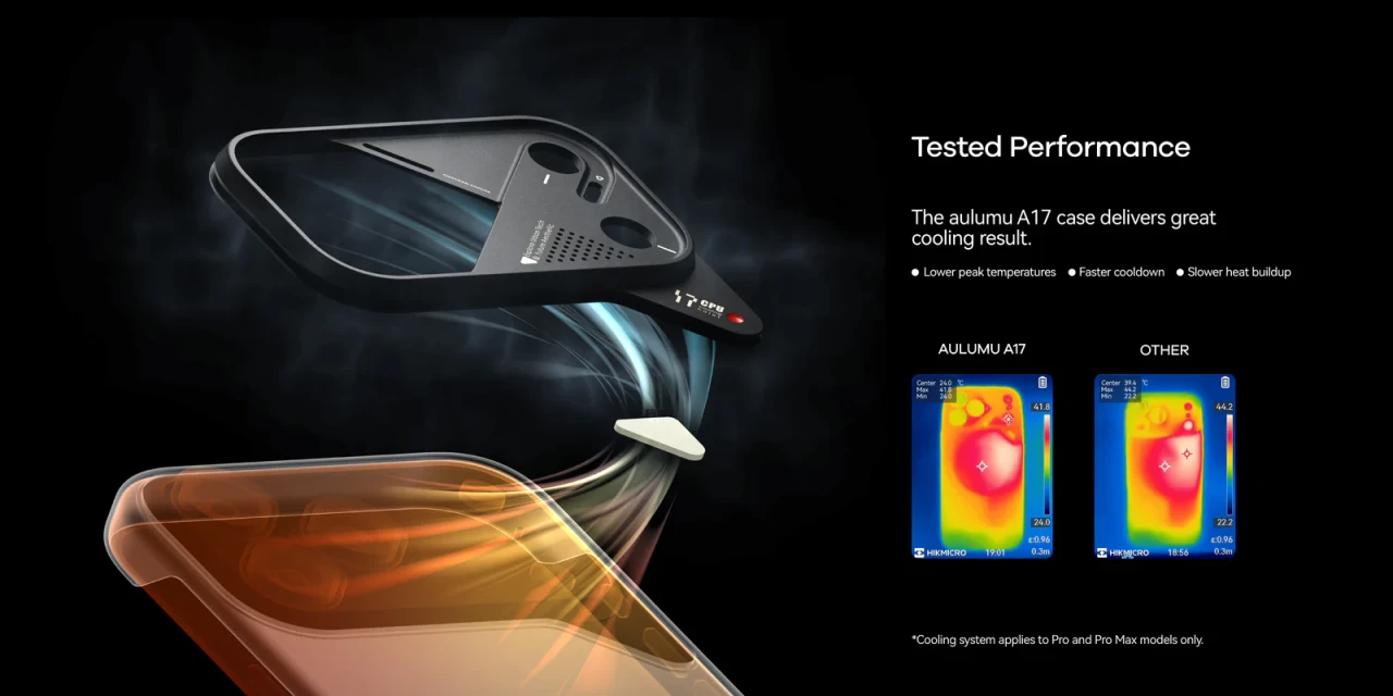 Husa pentru iPhone 17 Air Aulumu A17 din fibra de aramida, Ultra slim, compatibila MagSafe, Racire activa CoolHyper, Cadru camera din Aluminiu, Design rezistent la socuri, Disipare caldura, Protectie premium, Negru A17 AF 6 45686d16 6130 4707 9650 19f25101cc96