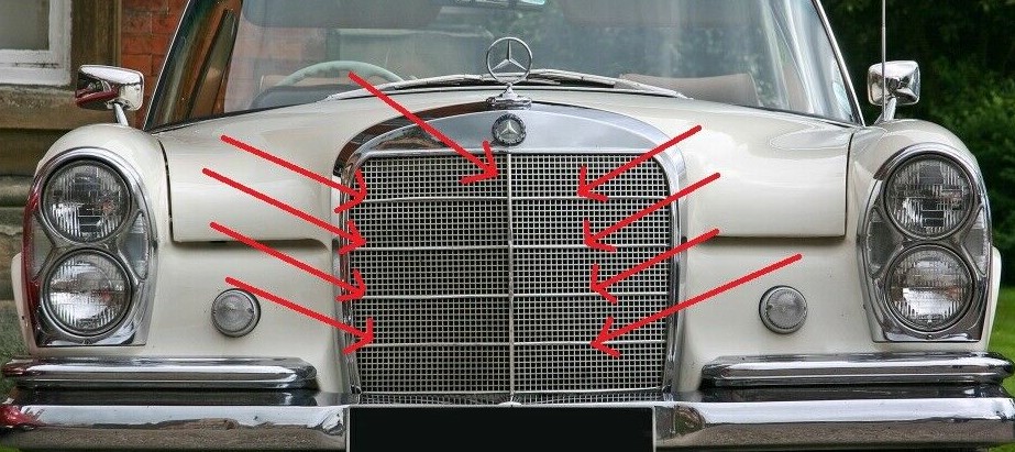 Fit For Mercedes Benz W108 W109 Grill Moulding trim set 9 Pcs Alu 250S 280S SE