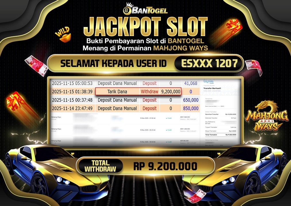 BUKTI JACKPOT LUNAS BANTOGEL