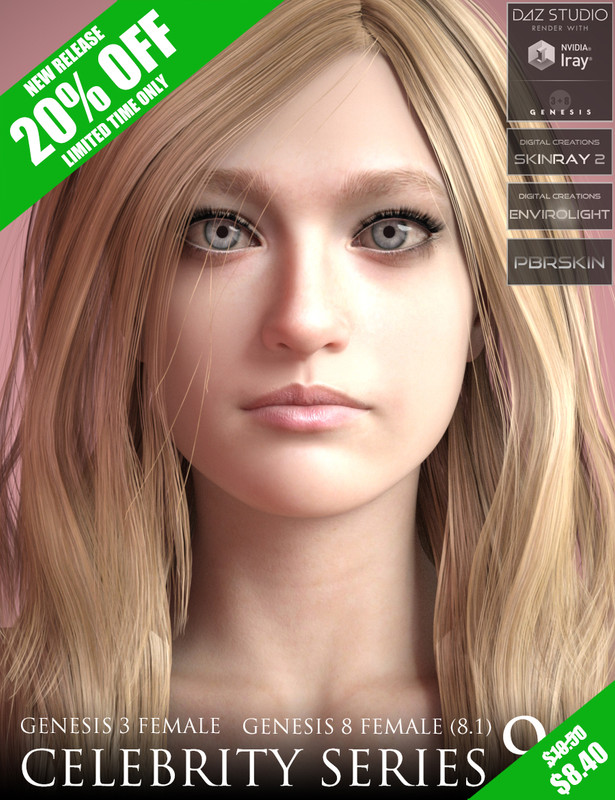 Celebrity Series 90
for Genesis 3 and Genesis 8 Female (8.1) Celebrity Series 90
for Genesis 3 and Genesis 8 Female (8.1)