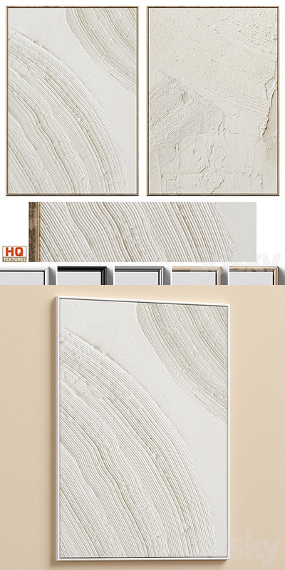 Boho Beige Relief Plaster Wall Art C-625