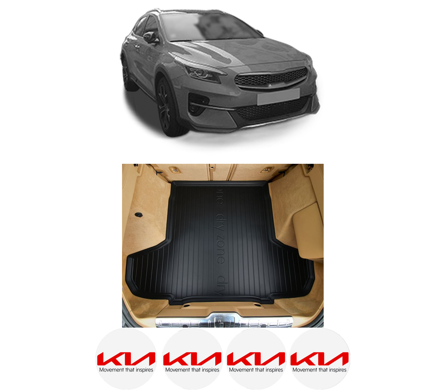 Tavita Portbagaj KIA XCEED (CD) din 2019-2021, Protectie Portbagaj Auto, 4x Stickere auto cu KIA