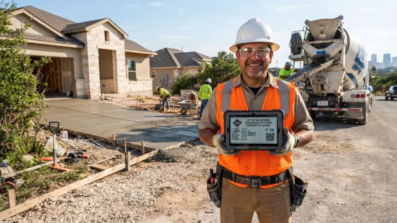 Concrete contractor license and insurance verification in San Antonio