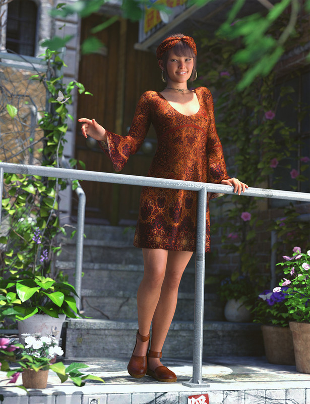 dForce Flower Girl Dress Outfit for Genesis 8 and 8.1 Females