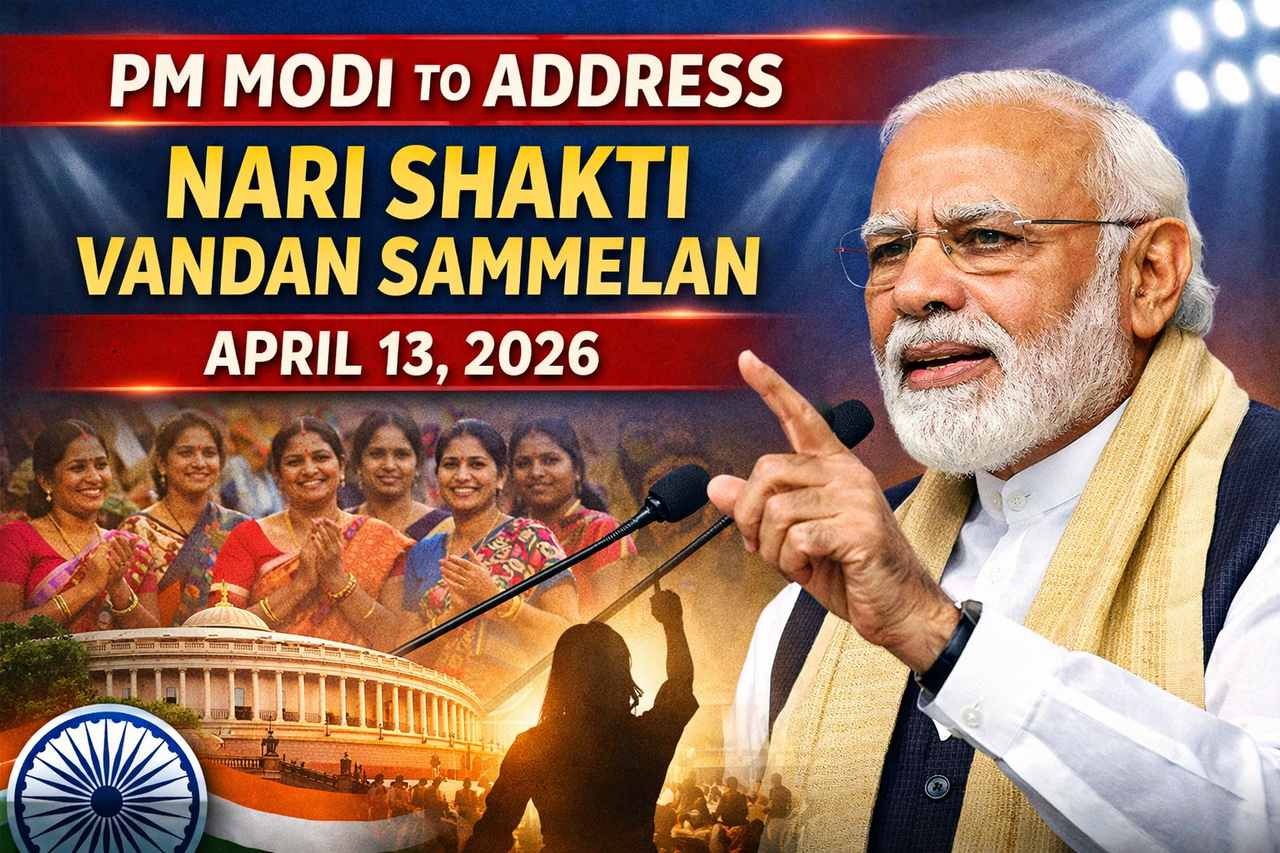 PM Narendra Modi Nari Shakti Vandan Sammelan 2026 women empowerment India event