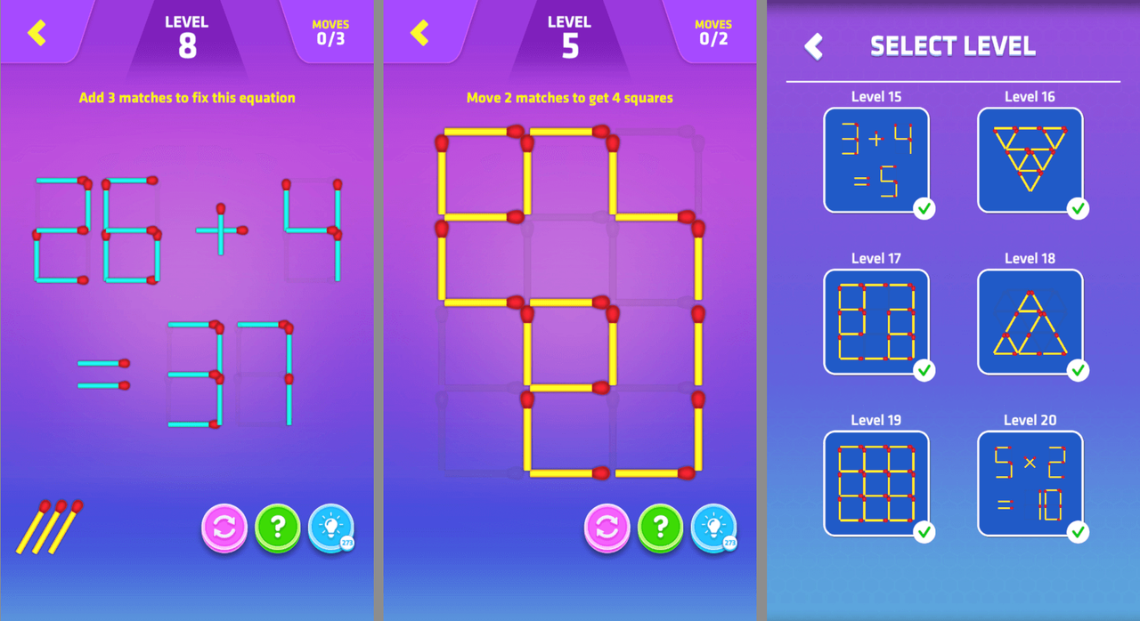 Matchstick: Matches Puzzle Unity (Android, iOS ..) - 1