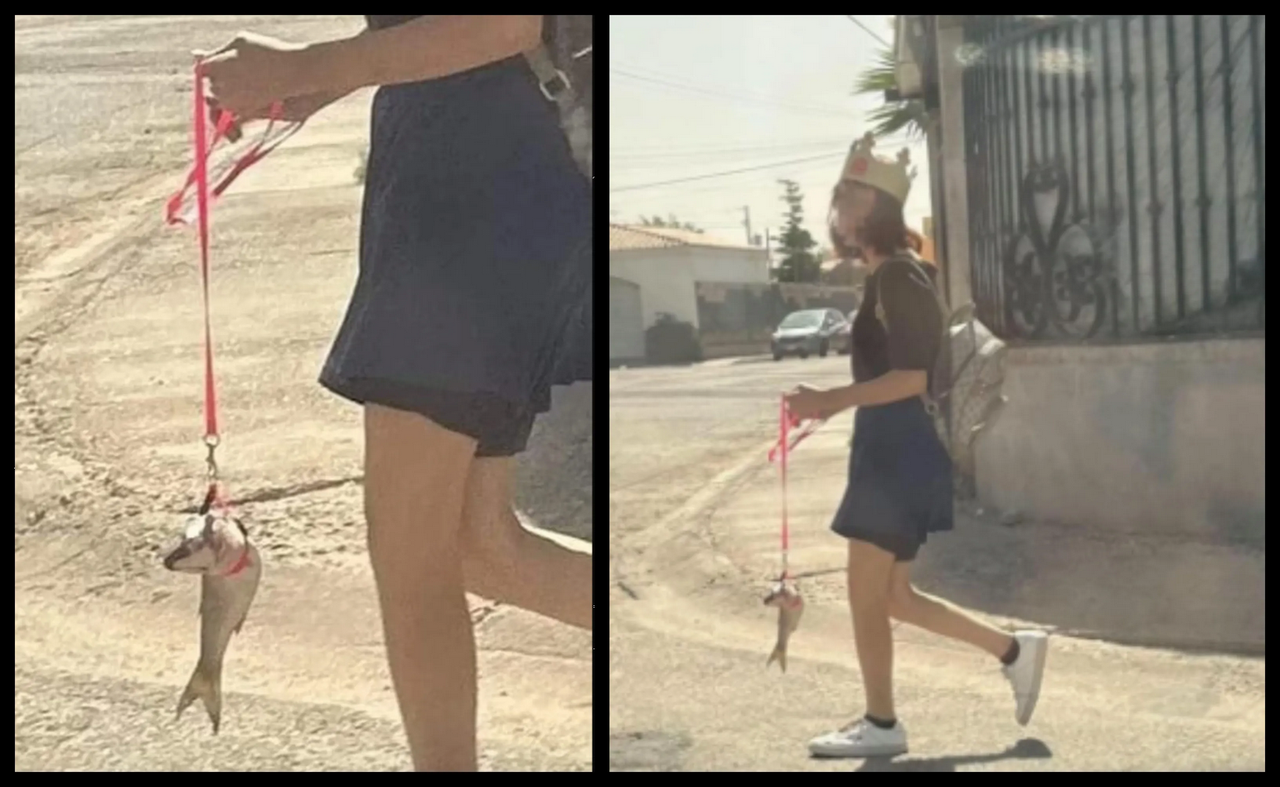 ¡El mundo al revés! Saca a pasear a su pez con correa en Mexicali