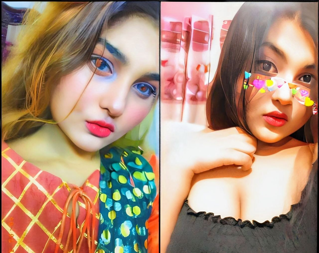 Desi Hot girl showing her boobs cleavage snaps