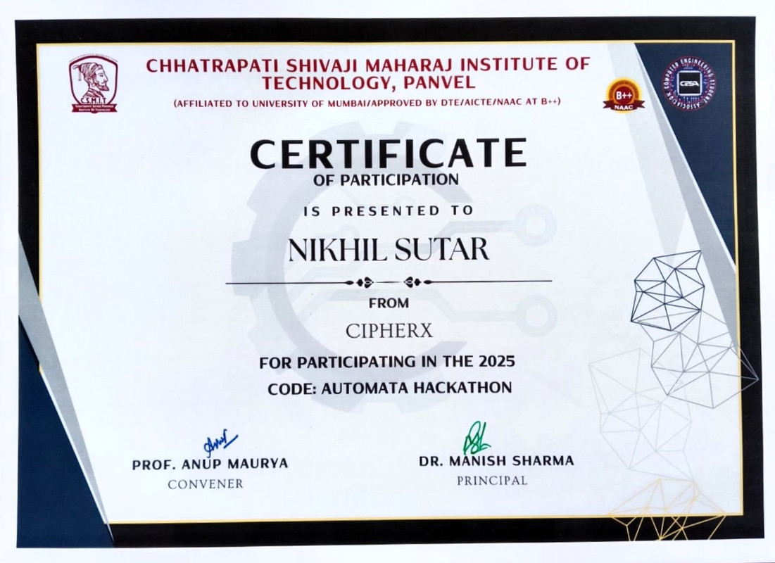 Hackathon Certificate