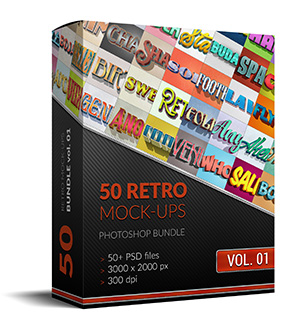 50 Retro Mock-Ups v 01