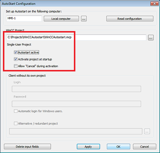 Autostart WinCC Autostart WinCC