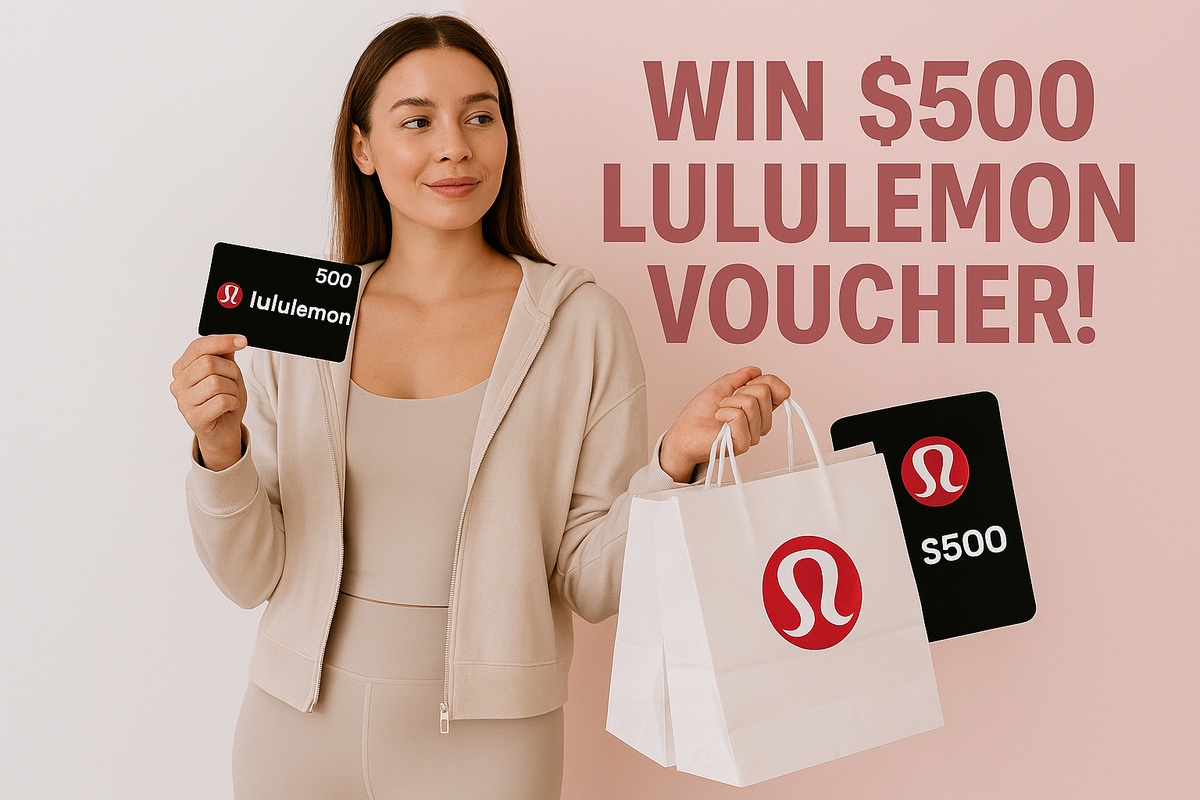 Athletic woman with LuluLemon voucher